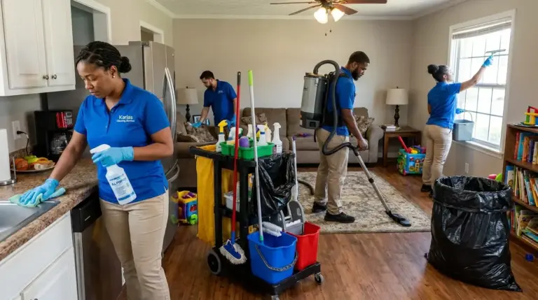 Clean living room after one-time cleaning